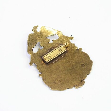 back view of U.S. Marshal badge with eagle and shield &ndash; antique bronze finish