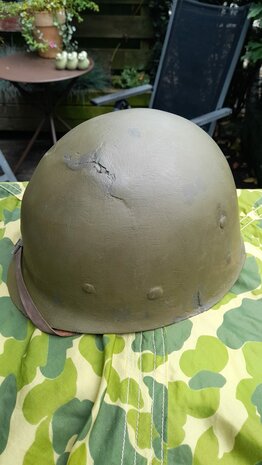 M1 Paratrooper Helmet – 517th Parachute Infantry Regiment, Zuid-Frankrijk Augustus 1944 (Origineel)