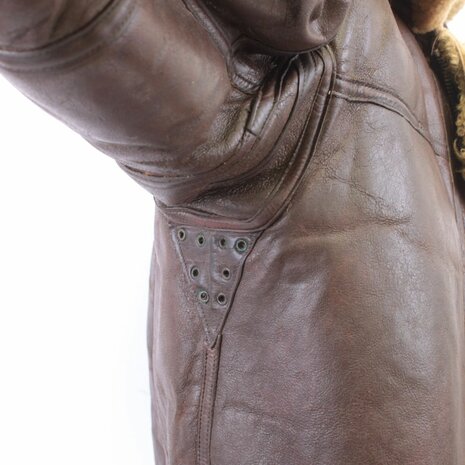 Original WWII RAF Irvin Flying Jacket rear view with shearling collar