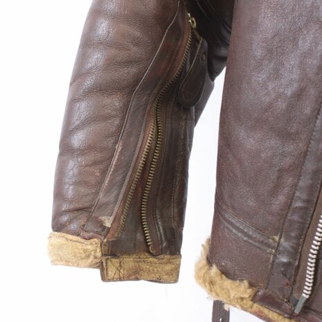 Detail of original Air Ministry cuff zipper RAF Irvin Jacket