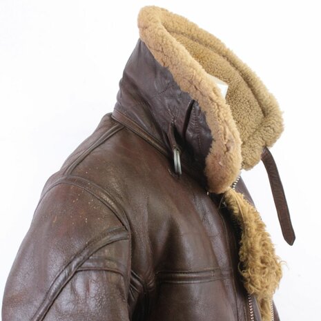 Original WWII RAF Irvin Flying Jacket rear view with shearling collar