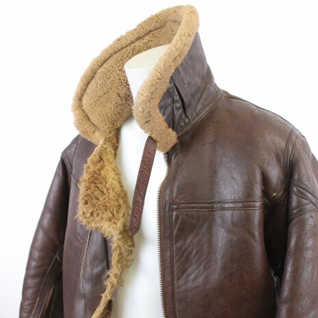 Original WWII RAF Irvin Flying Jacket rear view with shearling collar