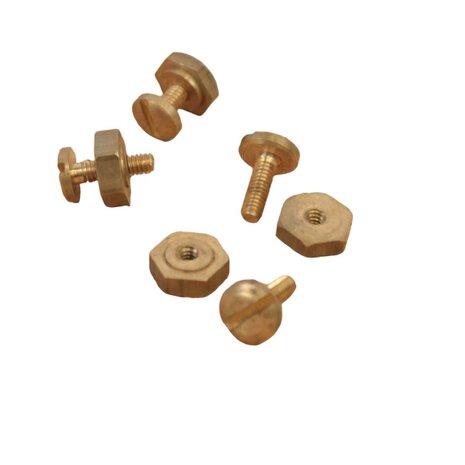 Set of 4 brass British para helmet bolts with flat head