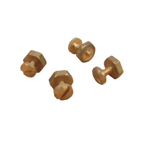Set of 4 brass British para helmet bolts with flat head