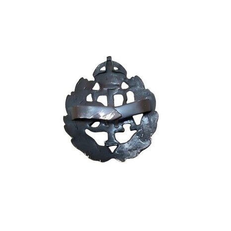 Reverse view of original ATS officers bronze cap badge showing the rear fastening pins.