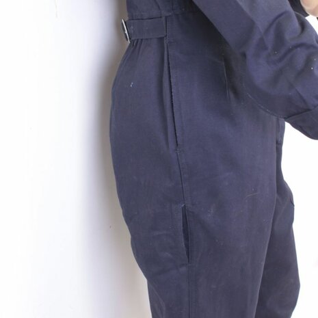 Original British ARP overall from the war years as a reference for civilian Second World War work clothing.