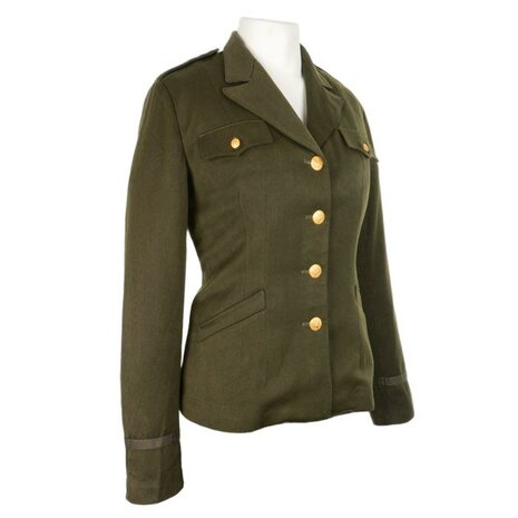 Front view of WW2 American Womens Class A WAC Officers Service Jacket in Olive Drab