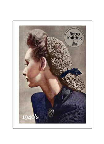 Zwart haarnetje snood in jaren 40 stijl gedragen met vintage kapsel / Black 1940s style hair snood worn with vintage hairstyle