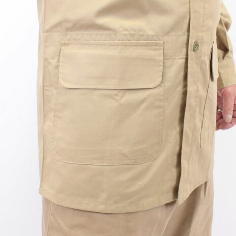 Airtex KD Bush Jacket WWII British Army Khaki Desert Shirt displayed on mannequin with British cap