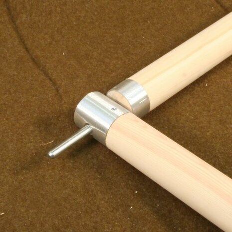 US Small Wall Tent houten ridge pole 2-delig reserve nokstuk voor canvas tent detail 2