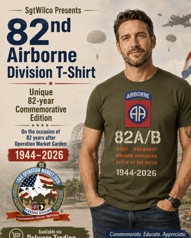 82nd Airborne Division T-shirt with AA patch print and 82 A/B design flyer