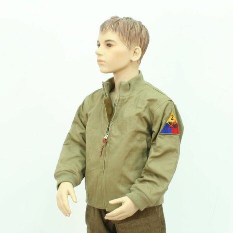 US Army WW2 Children's Tanker Jacket with 2nd Armored Division patch