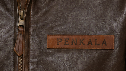 Personalized WWII USAAF leather name tags with PENKALA lettering