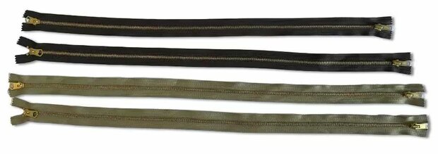 Original WW2 TALON New Old Stock zippers in OD Green and Dark Brown various lengths