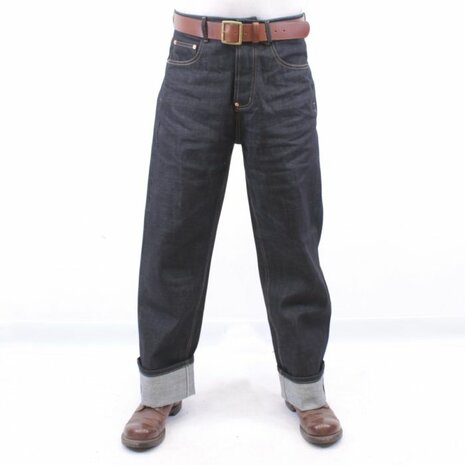 WWII US Navy 1940s Denim Deck Jeans reproduction in dark blue denim