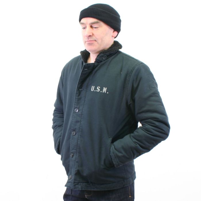 FOUNDOUR DECK JACKET NAVY 4 Vtg 50s USN N-4 Deck Jacket US