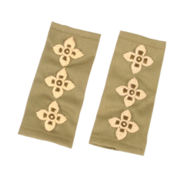 WW2 British Army Captain Rank Slides – Khaki Green