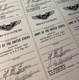 WW2 USAAF WASP Instrument Card Reproduction WW2 USAAF WASP Instrument Card Reproduction