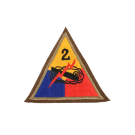 2nd Armoured Division shoulder Patch. 1930's style with wool edge
