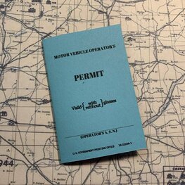 Driving Permit for WW2 US Army