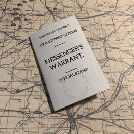 Messenger Warrant Card for WW2 British ARP Messenger Warrant Card for WW2 British ARP