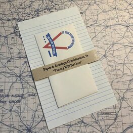 WW2 US Letter Writing Set "Victory Will Be Ours" Vintage Envelope (Repro) WW2 US Letter Writing Set "Victory Will Be Ours" Vintage Envelope (Repro)