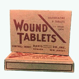 WW2 Wound Tablet Sulfadiazine Box WW2 Wound Tablet Sulfadiazine Box
