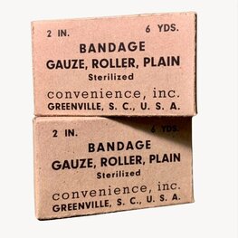 2" by 6 Yard Gauze Box, for WW2 US Medical Kit