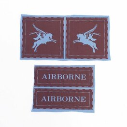 British 1st & 6th Dark Blue Printed Airborne Division Badge Set British 1st & 6th Dark Blue Printed Airborne Division Badge Set