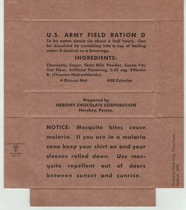 U.S. Army Field Ration D U.S. Army Field Ration D