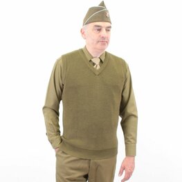 US Army WW2 Sleeveless Sweater 1940 V Neck Knitted Tank Top US Army WW2 Sleeveless Sweater 1940 V Neck Knitted Tank Top