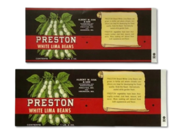 Can Label Preston Lima Beans Can Label Preston Lima Beans