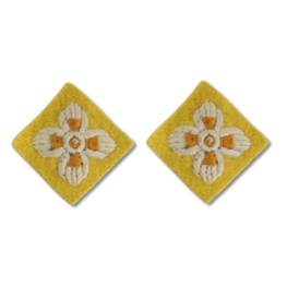 Royal Armoured Corp RAC Yellow British Army Officer Cloth Rank Pips