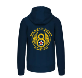 VINTAGE HOODIE 8TH AIR FORCE Navy with zipper and Fleece