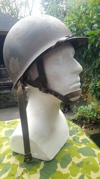 US Korean War Paratrooper Helmet – Origineel – M1 Front Seam 1942 met CAPAC/Westinghouse Liner