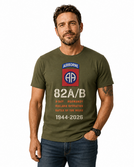 82nd Airborne Division T-Shirt – 82 A/B D-Day Normandy Holland Bulge 1944–2026